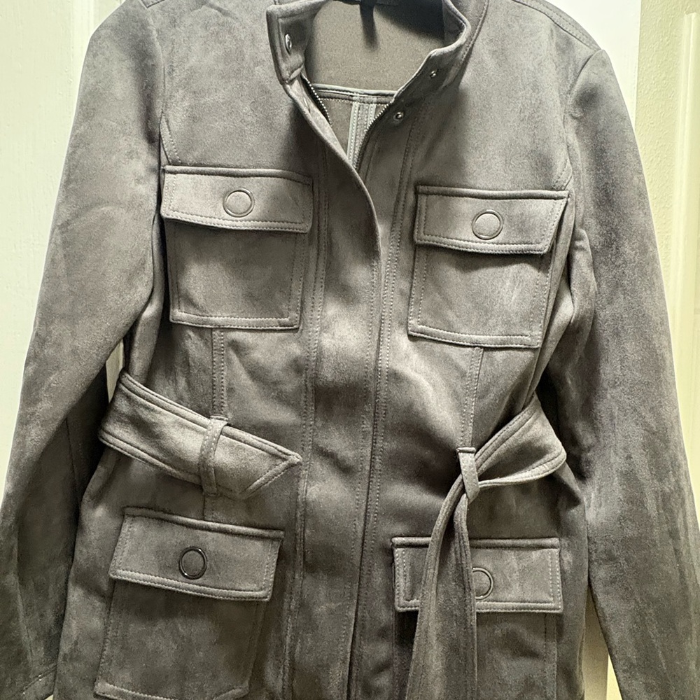 White House Black Market Gray Utility Jacket